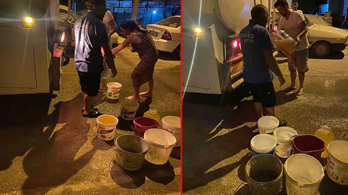 21. yüzyılda ilginç görüntüler! Bodrum'da yaşanan kesinti nedeniyle tankerle su dağıtıldı