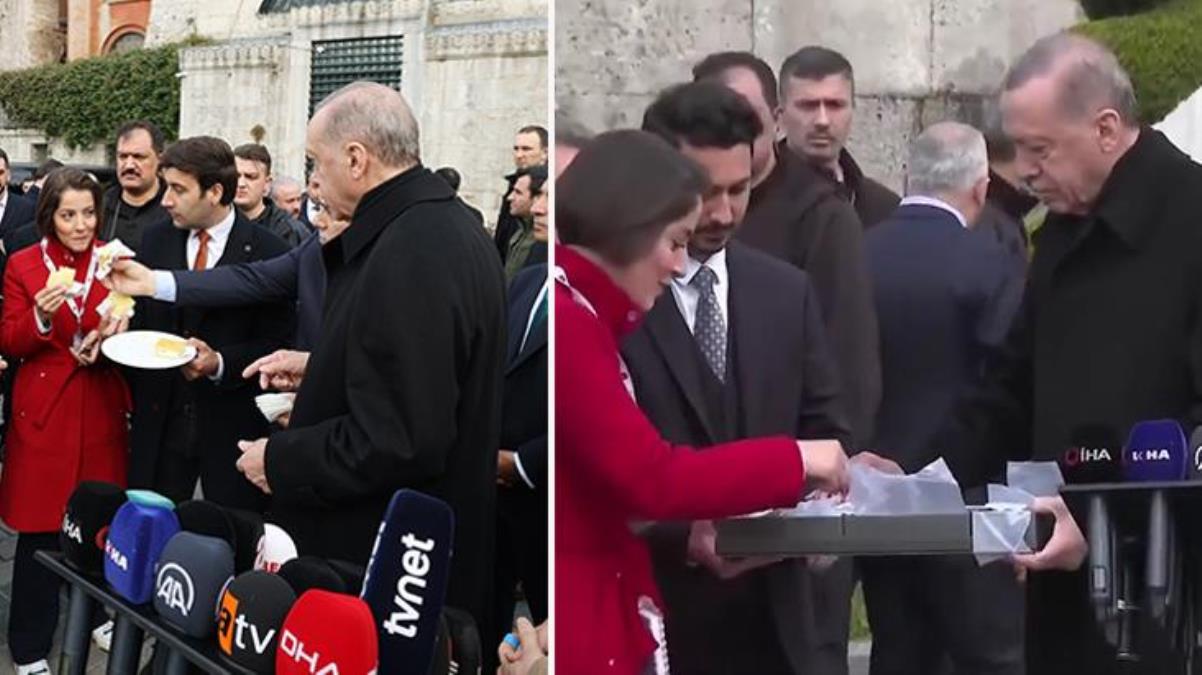 Cumhurbaşkanı Erdoğan'ın çikolata ikram ettiği gazeteciye seslenişi güldürdü: Kız gel gel, her yerde bulamazsın