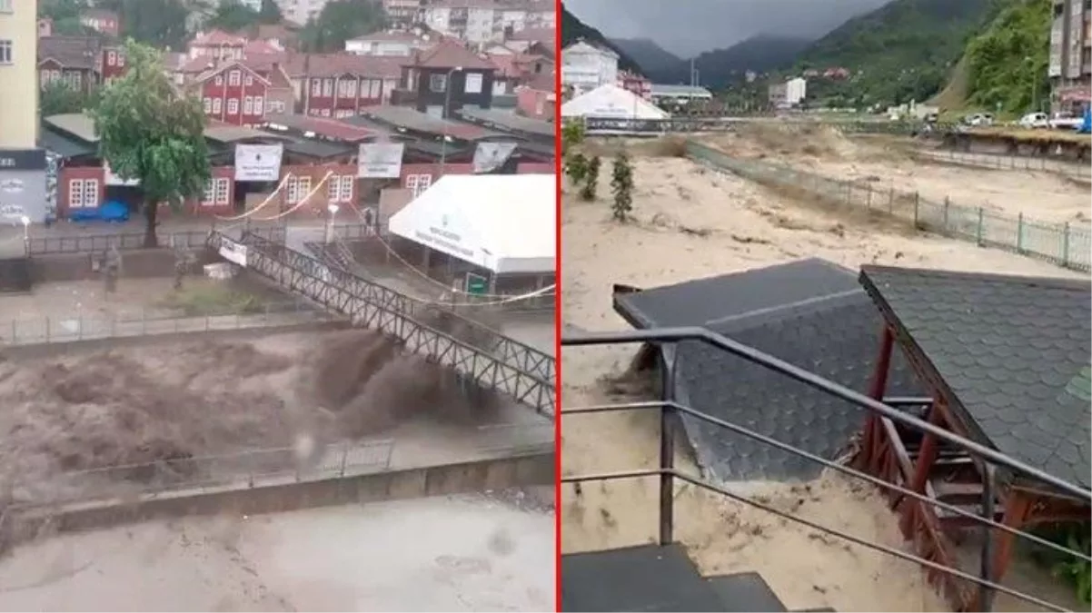 Son dakika! İnebolu'da sel nedeniyle 2 köprü çöktü! Vatandaşlara 