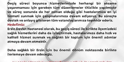 ERZİN DEVLET HASTANESİ’NİN 