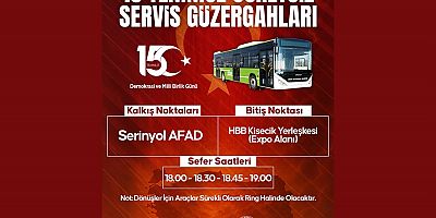 HBB’DEN 15 TEMMUZ ETKİNLİKLERİNE ÜCRETSİZ ULAŞIM DESTEĞİ