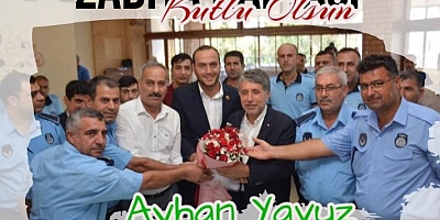 YAVUZ; “ZABITALARIMIZ, VATANDAŞLARIMIZIN SAĞLIKLI, HUZUR VE GÜVEN ORTAMINDA YAŞAMASININ GÜVENCESİDİR” Kırıkhan Belediye Başkanı Ayhan Yavuz, 1- 7 Eylül Zabıta Haftasının 197. Yıl dönümü dolayısıyla kutlama mesajı yayınladı. Başkan Yavuz mesajında; “Zabıta