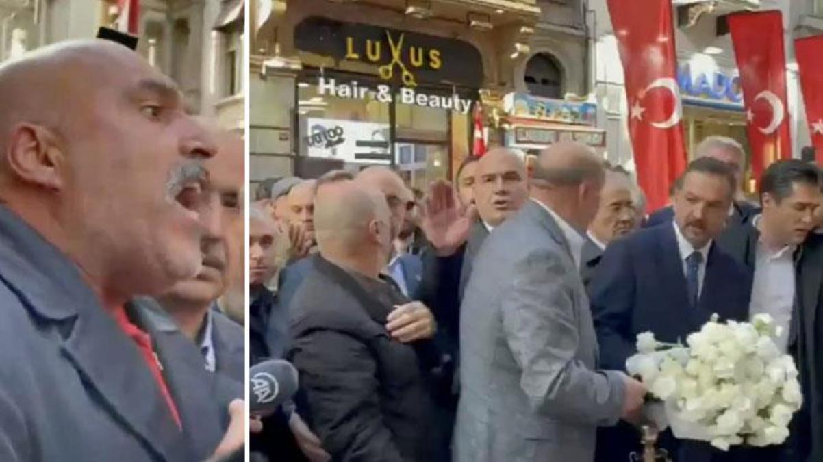 Taksim'de açıklama yapan İYİ Partili heyete vatandaştan tepki: Sabahtan beri hepiniz gülüyorsunuz, utanın