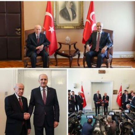 Türkiye Büyük Millet Meclisi Başkanımız Numan Kurtulmuş, Milliyetçi Hareket Partisi Genel Başkanı Devlet Bahçeli’yi Meclis’teki parti grubunda ziyaret etti.