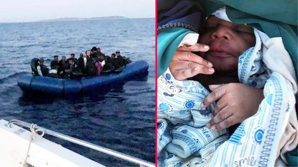 Yunanistan'ın geri ittiği bottaki hamile göçmen, denizin ortasında doğum yaptı